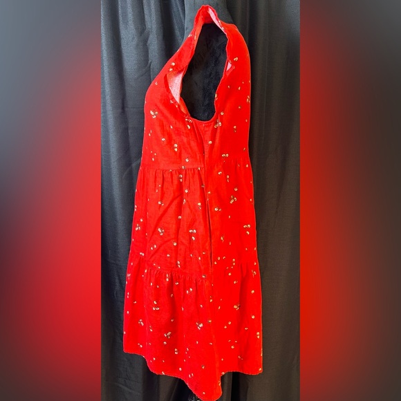 GOODTHREADS Red Flutter-Sleeve Dress with Pockets Size Medium s19 - Picture 3 of 8